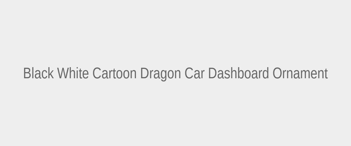 Black White Cartoon Dragon Car Dashboard Figurine