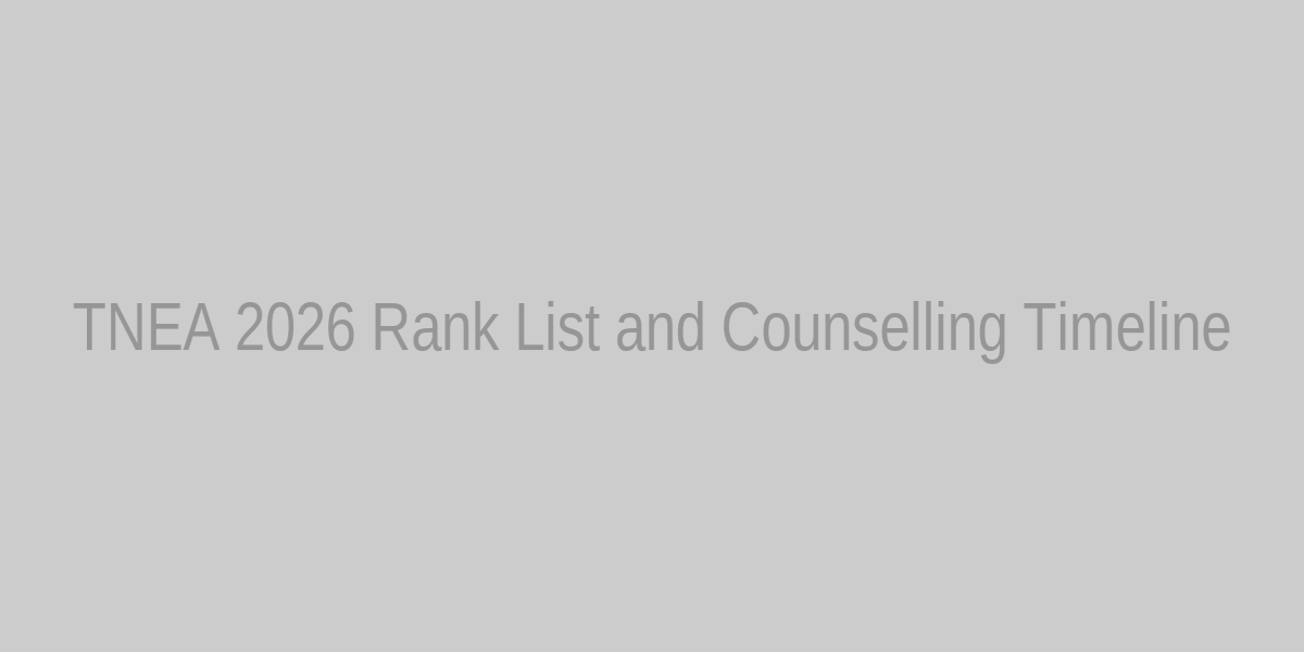 TNEA 2026 Rank List Process Flowchart