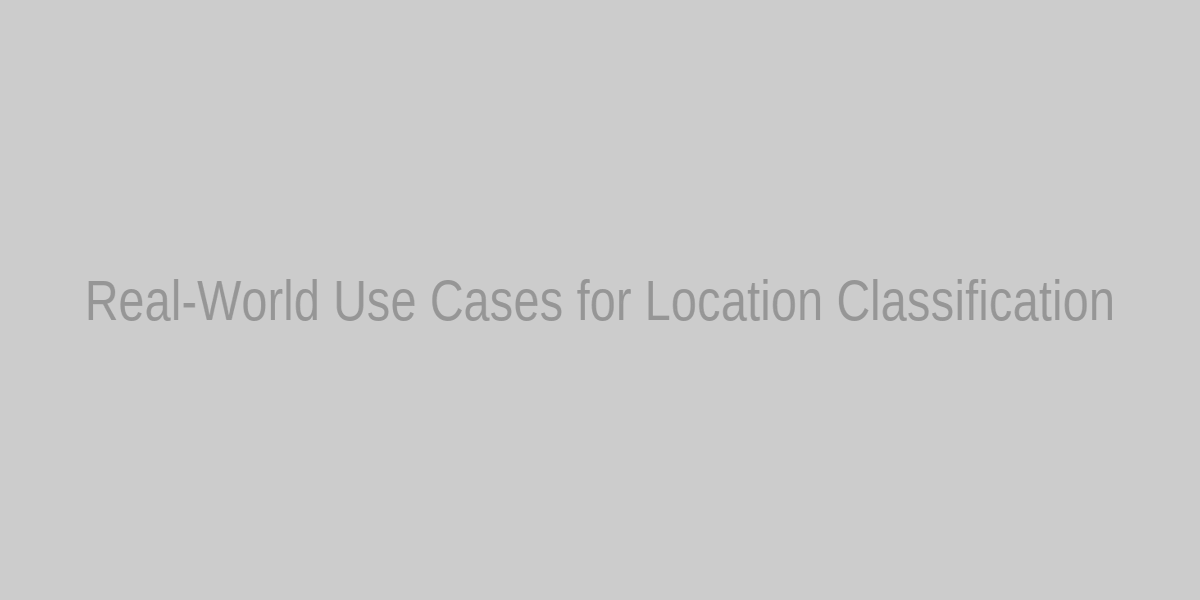 Visualization of real-world use cases for company location data classification