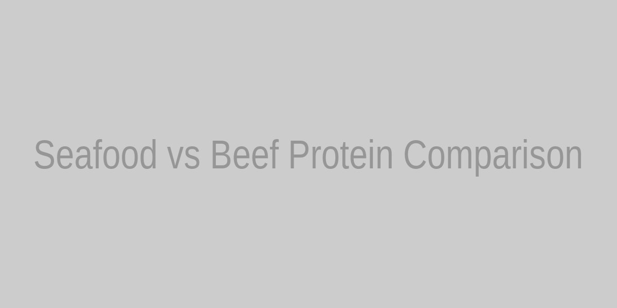 Illustration comparing seafood and beef protein content