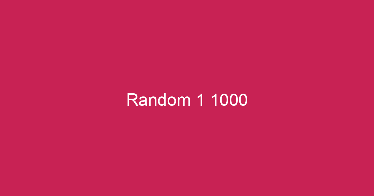 1 1000 Random Number