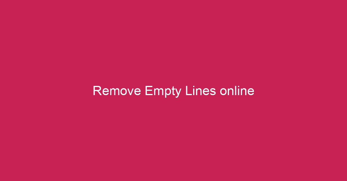 Remove Empty Lines