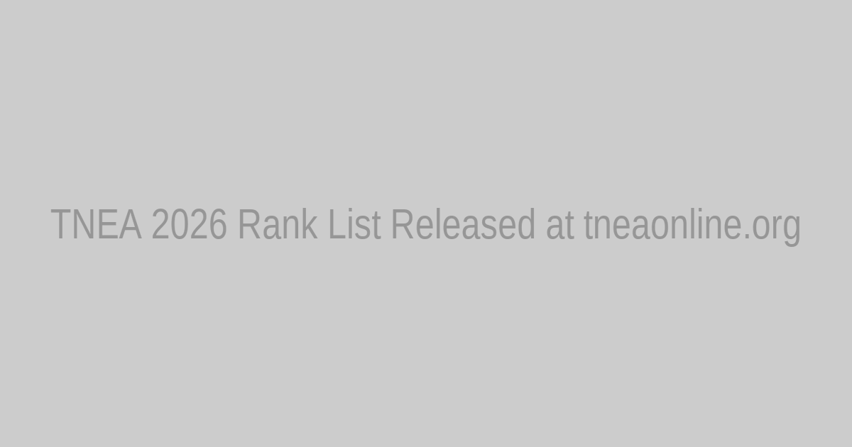 TNEA 2026 Rank List Banner