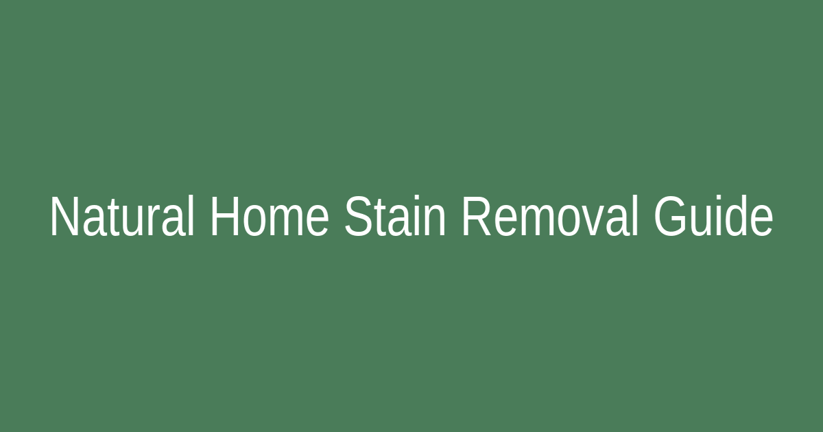 Natural home stain removal for busy parents showing emergency troubleshooting and longevity optimization techniques