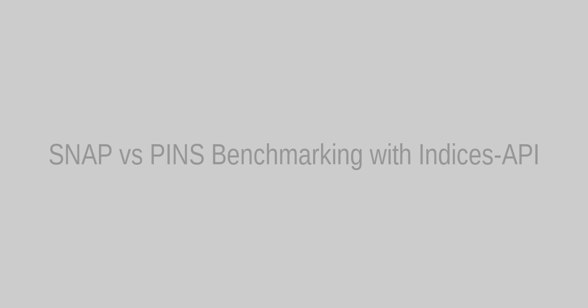 Diagram of benchmarking SNAP and PINS against NASDAQ and S&P 500 using Indices-API fluctuation data