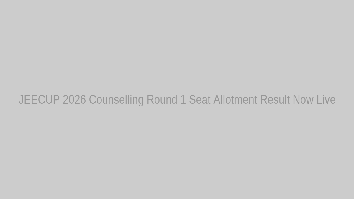 Hero Image Placeholder: JEECUP 2026 Counselling Dashboard Interface
