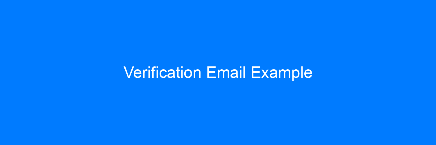 Example Verification Email Screenshot