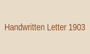Handwritten letter 1903