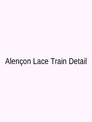 Close-up of Alençon lace detailing on train