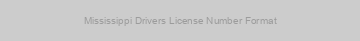 Mississippi Drivers License Number Format