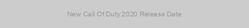 New Call Of Duty 2020 Release Date
