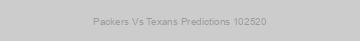 Packers Vs Texans Predictions 102520