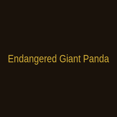 The Endangered: Giant Panda