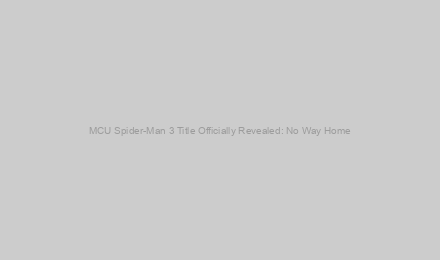 MCU Spider-Man 3 Title Officially Revealed: No Way Home