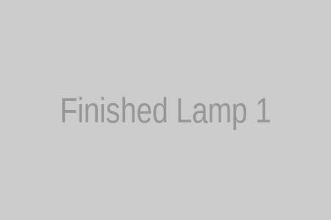 One of the refurbished lamps, with its new apple green paint and a fresh lampshade, looking stylish and modern.