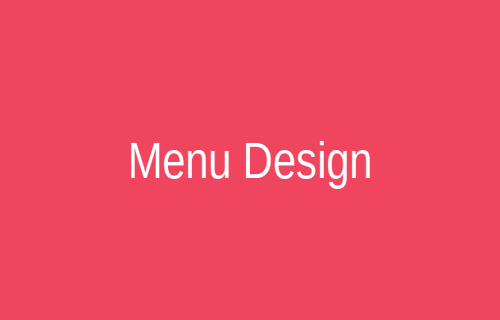 Restaurant menu design