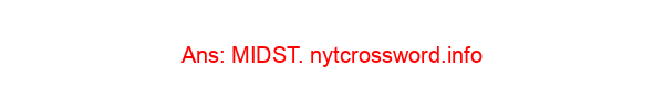 In the heart of, poetically NYT Crossword Clue