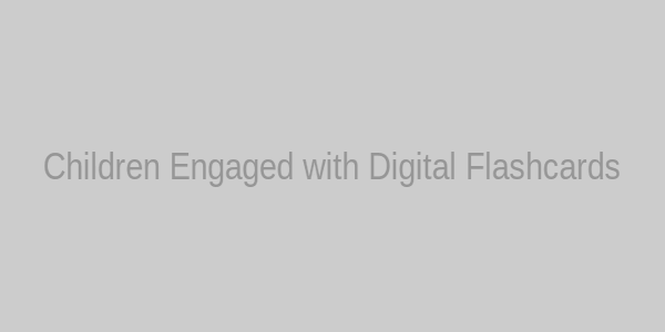 Children engaging with digital flashcards