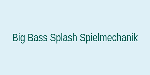 Grafik der Spielmechanik bei Big Bass Splash