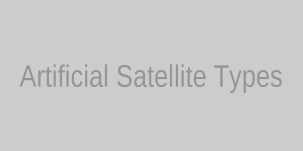 Illustrative diagram of various artificial satellites including communication and weather satellites