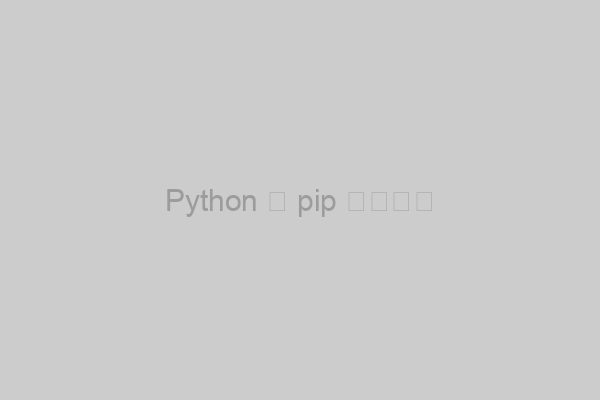 Python 和 pip 安装示例