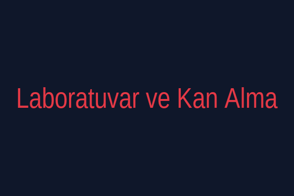 Kan Alma ve Laboratuvar