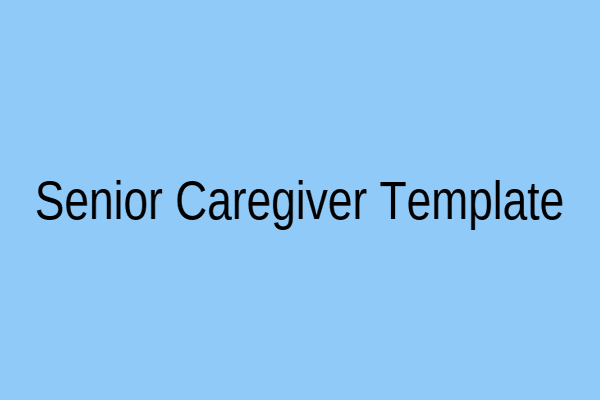 Senior Caregiver Resume Preview