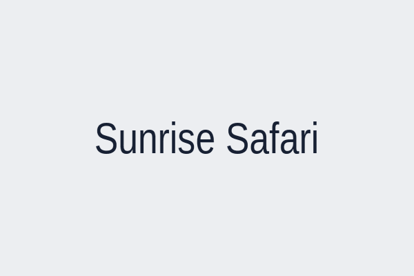 Sunrise Safari