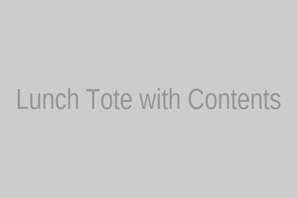 Washable insulated lunch tote filled with containers, demonstrating its capacity.