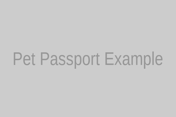 A sample pet passport with vaccination stamps and microchip details