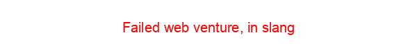 Failed web venture, in slang