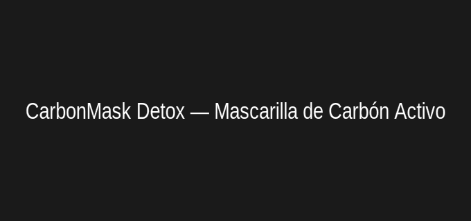 CarbonMask Detox mascarilla negra