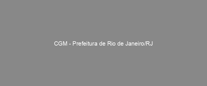 Provas Anteriores CGM - Prefeitura de Rio de Janeiro/RJ