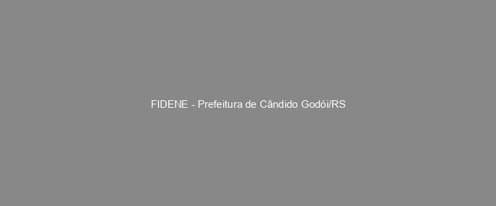 Provas Anteriores FIDENE - Prefeitura de Cândido Godói/RS