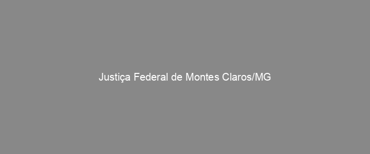 Provas Anteriores Justiça Federal de Montes Claros/MG