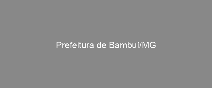 Provas Anteriores Prefeitura de Bambuí/MG