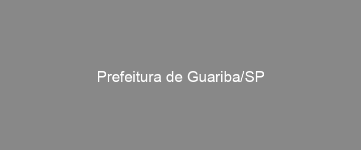 Provas Anteriores Prefeitura de Guariba/SP