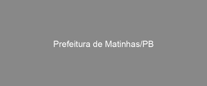 Provas Anteriores Prefeitura de Matinhas/PB