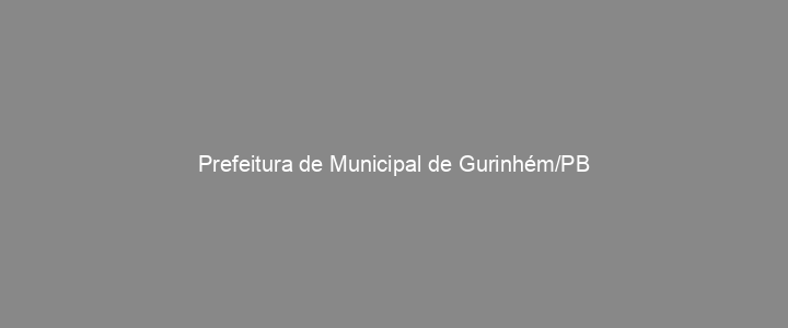 Provas Anteriores Prefeitura de Municipal de Gurinhém/PB