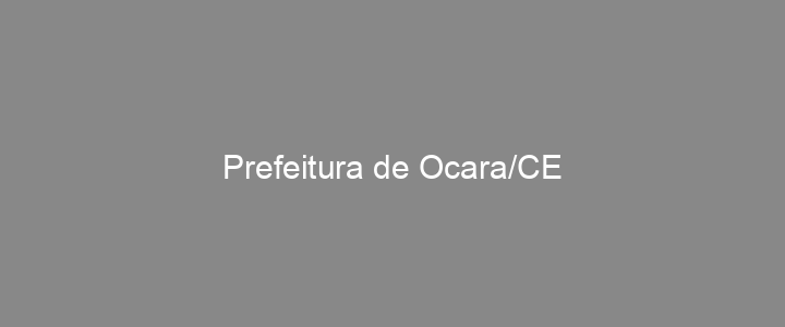 Provas Anteriores Prefeitura de Ocara/CE