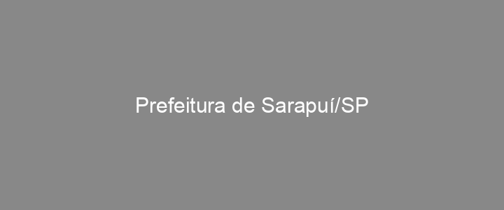 Provas Anteriores Prefeitura de Sarapuí/SP