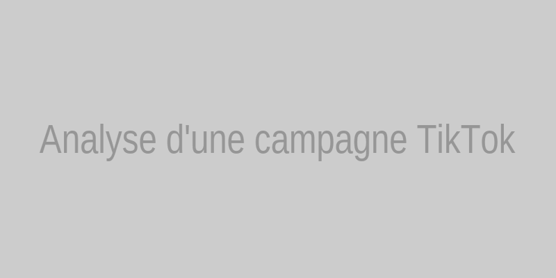 Analyse d'une campagne TikTok