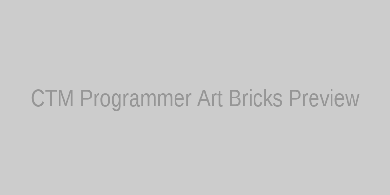 Minecraft CTM Programmer Art bricks pack showcase featuring eight connected texture brick variants with classic retro styling
