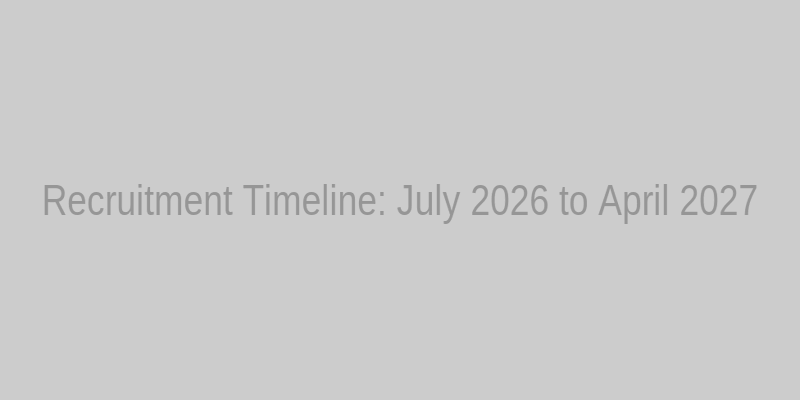 SSC Tech 2026 Recruitment Timeline