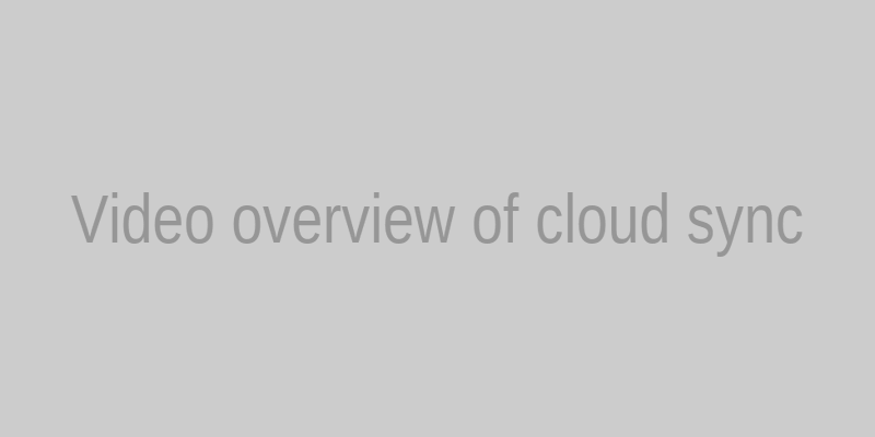 Video of the cloud sync feature
