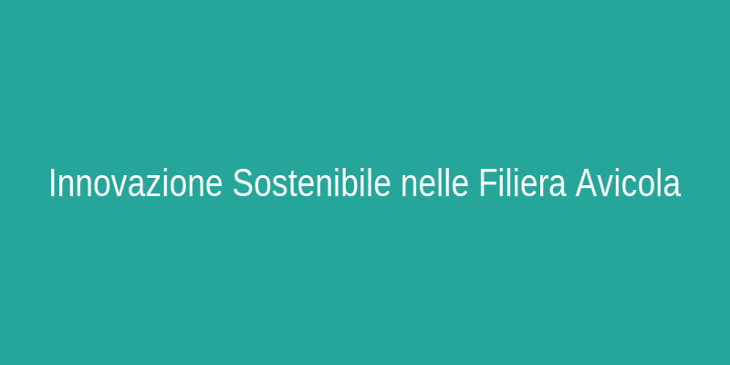 Innovazioni sostenibili nella filiera avicola
