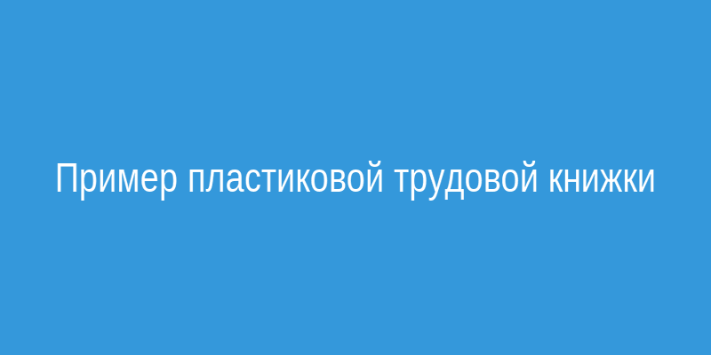Пример пластиковой трудовой книжки