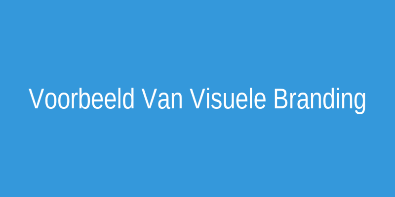 Voorbeeld van Visuele Branding