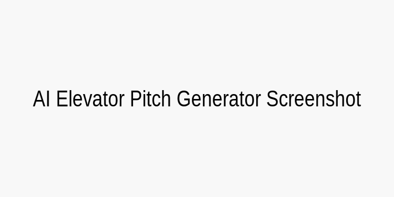 AI Elevator Pitch Generator Interface