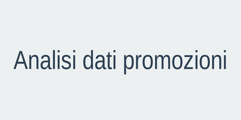 Analisi dati promozioni